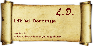 Löwi Dorottya névjegykártya